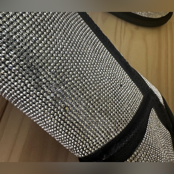 Shoe Dazzle Priya Flat Rhinestone Tall Faux Sherling Boots - Picture 6 of 10